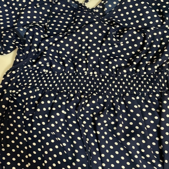 Reborn Dress Navy with White Polka Dots size Large NWT - Picture 7 of 12